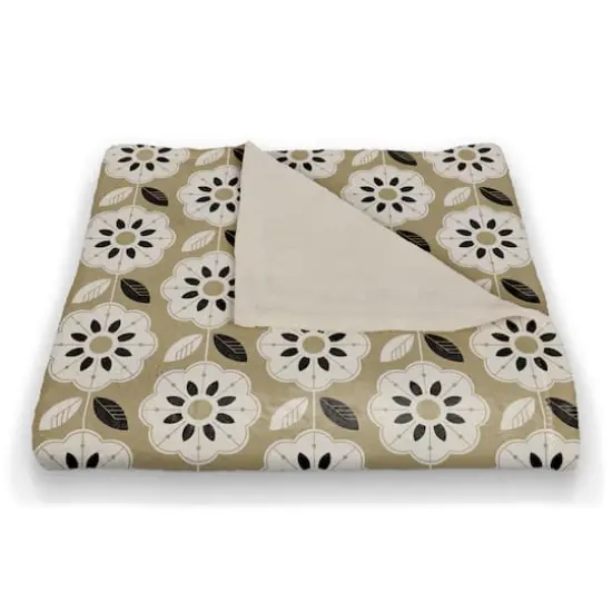 Mod Gold Flower 50" x 60" Coral Fleece Blanket {3}