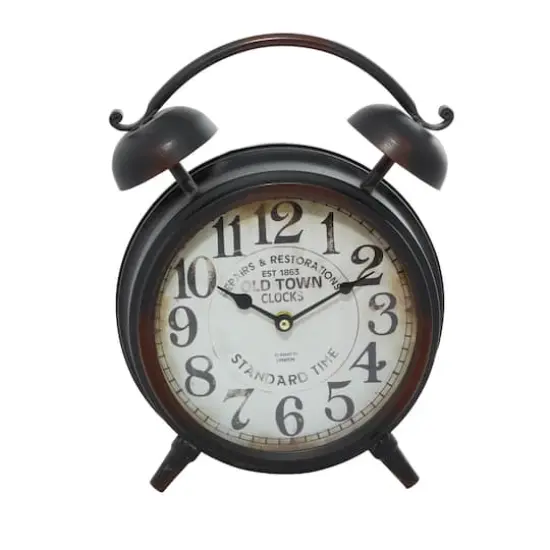 13" Black Metal Vintage Clock {1}