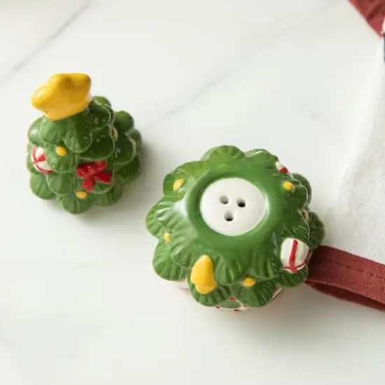Glitzhome&reg; Dolomite Christmas Tree Cookie Jar Set {5}