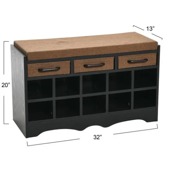 Household Essentials 32" Storage Bench Black {4}