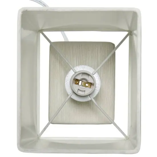 Simple Designs Stone Table Lamp with White Shade Off White {7}