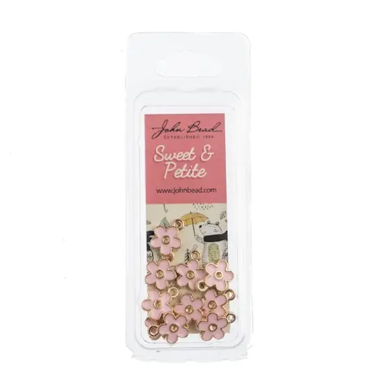 John Bead Sweet & Petite Small Flower Charms, 10ct. Pink {3}
