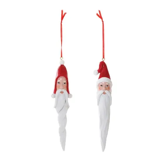 Carved Santa Drop Ornament Set {3}