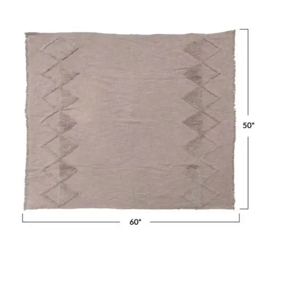 Hello Honey&reg; Cream Pattern Cotton Tufted Throw Blanket {5}