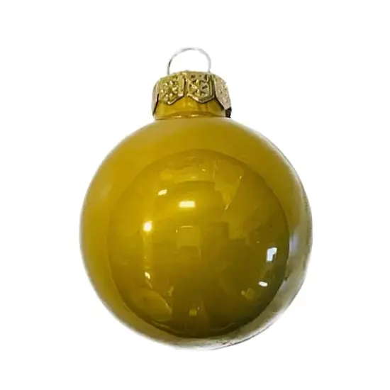Whitehurst 40 Pack 1.25" Pearl Glass Ball Ornaments Yellow Sun {1}