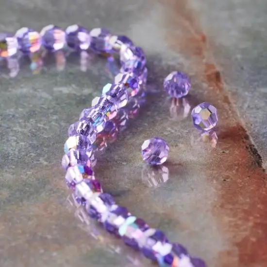 Preciosa Glass Crystal Round Beads, 4mm by Bead Landing&trade; Violet AB {3}