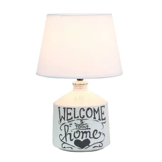 Simple Designs™ 15" Welcome Home Rustic Ceramic Accent Table Lamp {3}