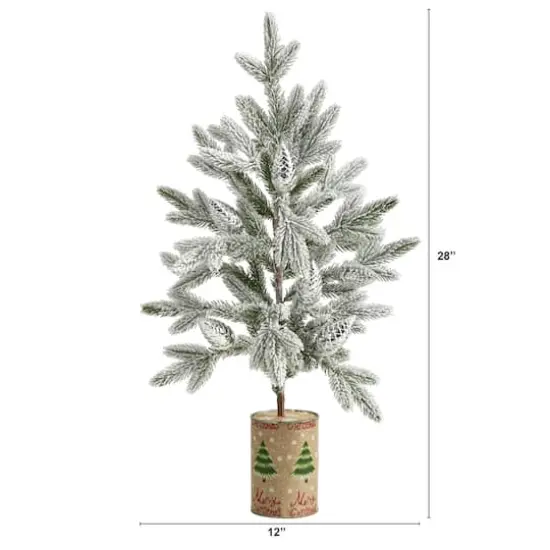 2.5ft. Unlit Flocked Christmas Artificial Christmas Tree {3}