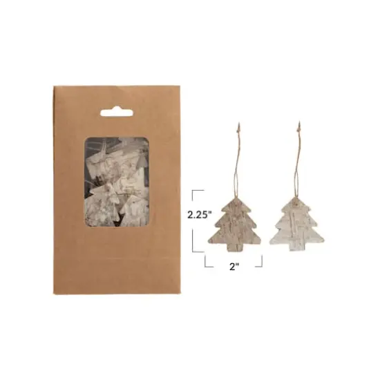 Hello Honey&reg; 2.25" Natural Birch Bark Tree Shaped Ornaments with Jute Hangers, 21ct. {3}