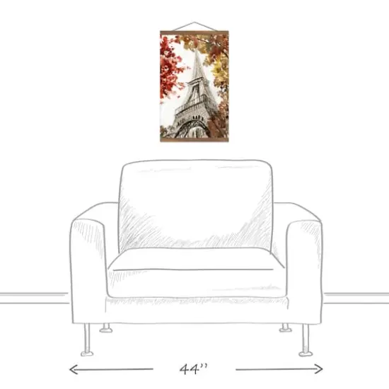 Fall Eiffel Tower Teak Hanging Canvas {4}