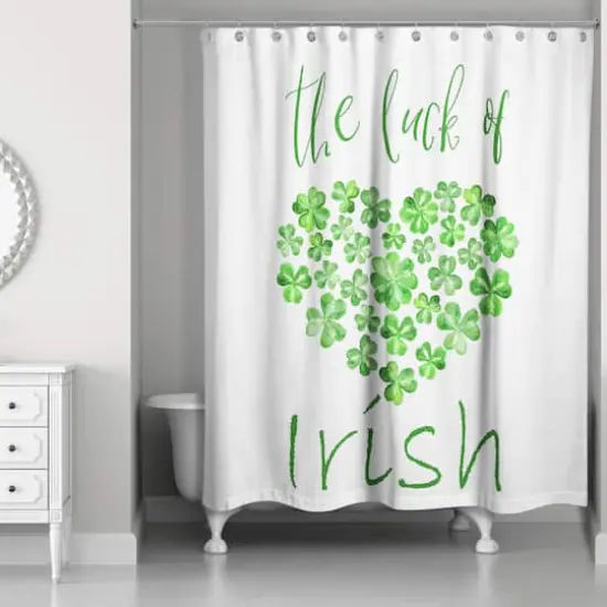 The Luck of the Irish Heart 71" x 74" Shower Curtain {3}