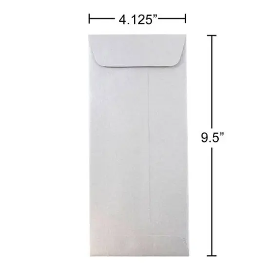 JAM Paper #10 Policy Metallic Business Envelopes, 50ct. Silver Stardream {6}