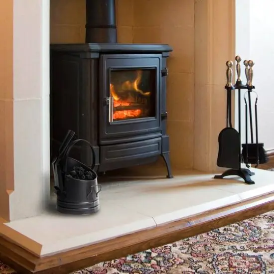 Mind Reader Small Black Fireplace Bucket With Shovel {10}