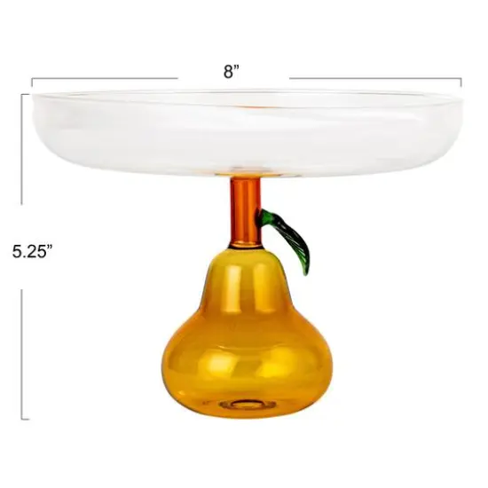 Hello Honey&reg; 7.75" Pear Perfection Glass Food Pedestal {12}