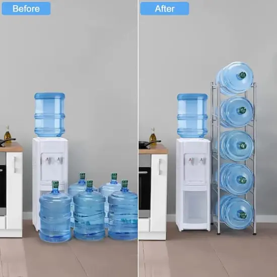 5gal. Water Jug Holder 5-Tier Storage Rack Silver {6}