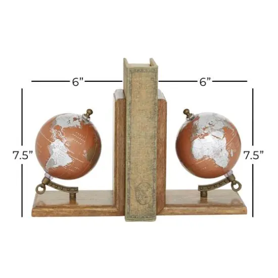 7.5" Copper Wood Traditional Bookends {8}