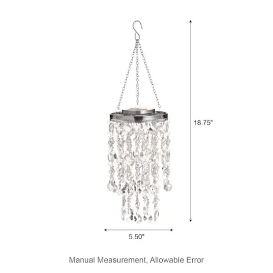 Glitzhome&reg; 18.75" Solar Lit Beaded Wind Chimes, 2ct. Transparent {9}