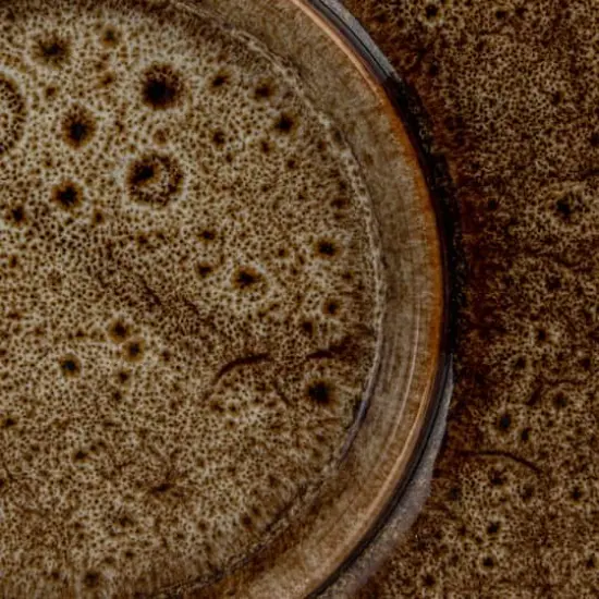 Hello Honey® 8" Brown Glaze Ceramic Candle Holder with Tray {3}