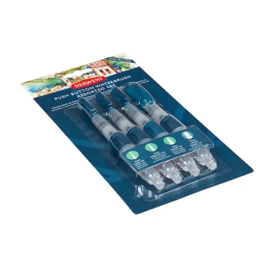 Derwent&reg; Assorted Push Button Waterbrush Set {7}