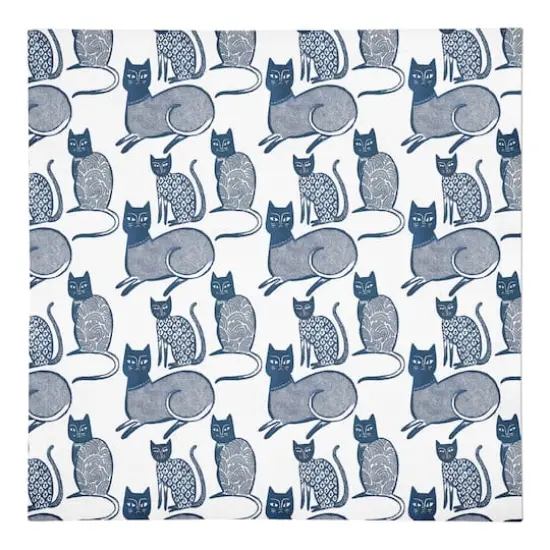 Blue Cat Pattern 10" x 10" Cotton Twill Napkin {1}