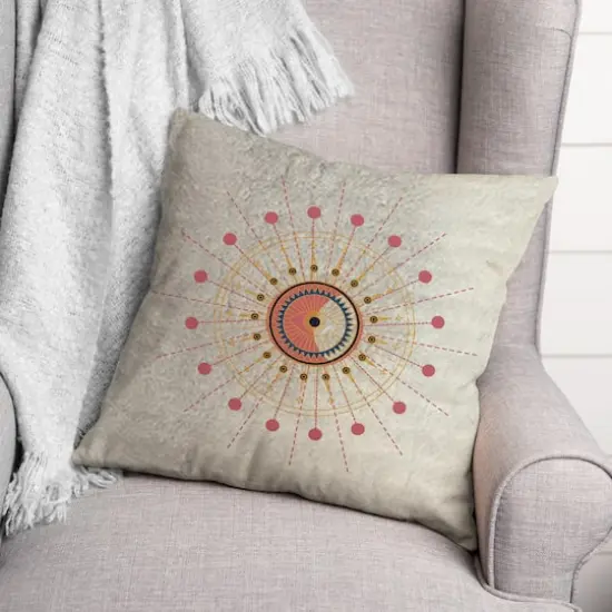 Evil Eye Watercolor 2 18" x 18" Throw Pillow {3}