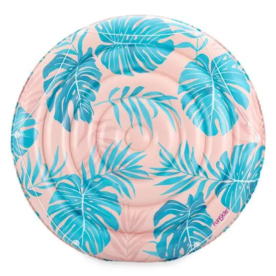 Funsicle 65" Round Pink & Blue Palm Island Float Round Inflatable Pool & Water Lounge {1}