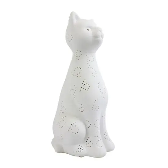 Simple Designs Porcelain Kitty Cat Shaped Animal Light Table Lamp {6}