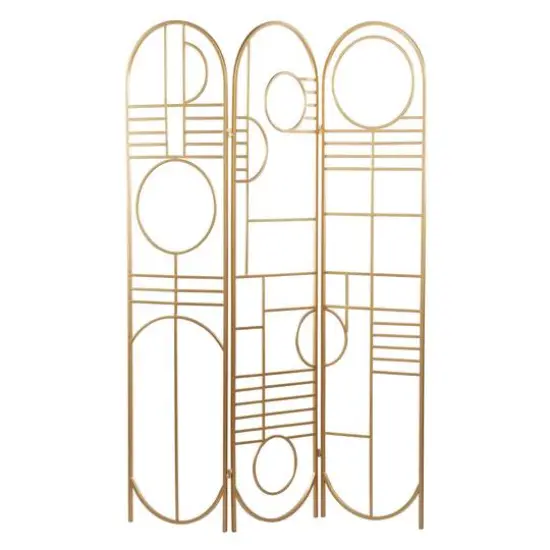 Gold Metal Modern Room Divider Screen 69" x 50" x 1" {6}