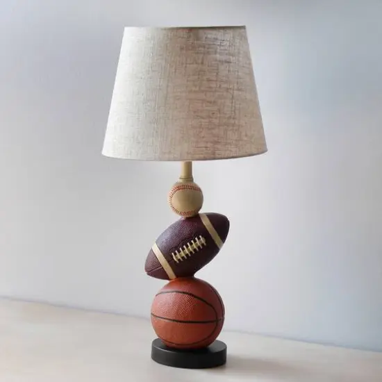 Simple Designs™ 22" Basketball, Baseball, Football Table Lamp with Beige Shade {5}