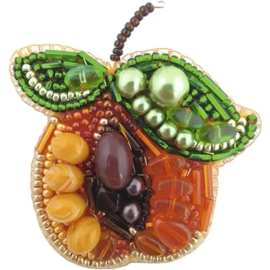 Crystal Art Beadwork Kit For Creating Broоch Apricot {3}