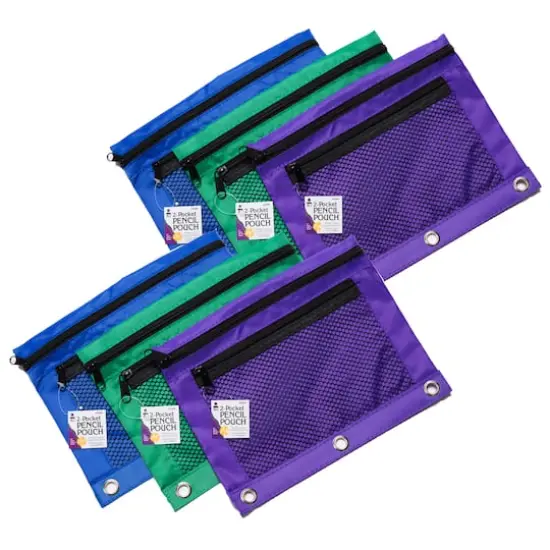 Assorted Charles Leonard 2 Pocket Pencil Pouches, 6ct. {1}