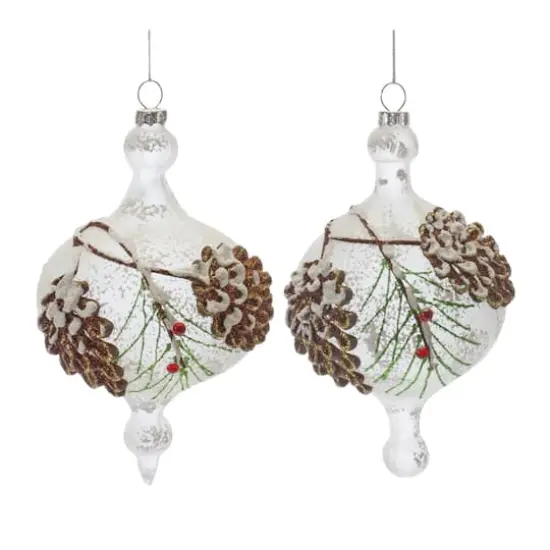 12ct. 6" Glass Pinecone Onion Ornaments {1}