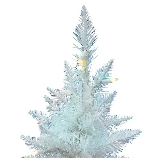 2.5ft. Pre-Lit Sparkle White Spruce Artificial Christmas Tree, Warm White Lights {4}
