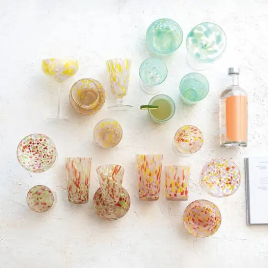 Hello Honey&reg; Round Varied Multicolor Drinking Glass Set {6}