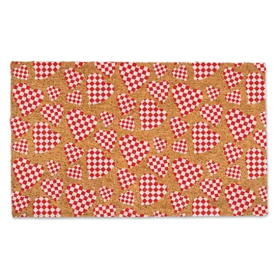 Checkered Heart Pattern Doormat {1}