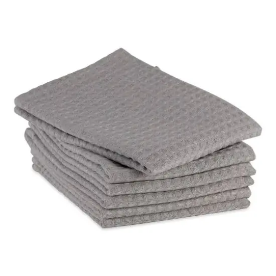 DII&reg; Gray Recycled Cotton Waffle Dish Towels, 6ct. {6}