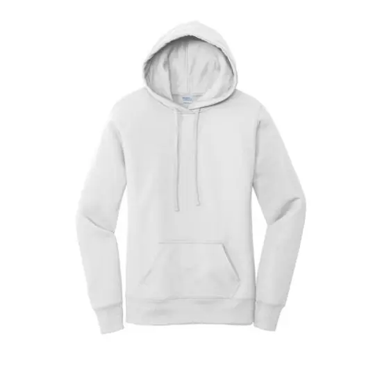 Port & Company&reg; Hooded Pullover Ladies Core Fleece Sweatshirt White {1}