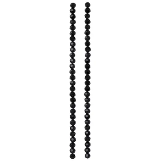 Jet Black Faceted Glass Round Beads, 6mm by Bead Landing&trade; {4}