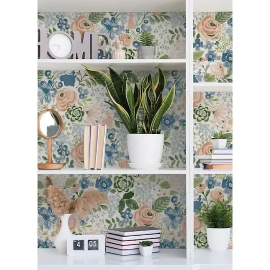 RoomMates Disney&reg; Princess Watercolor Floral Peel & Stick Wallpaper Blue {5}