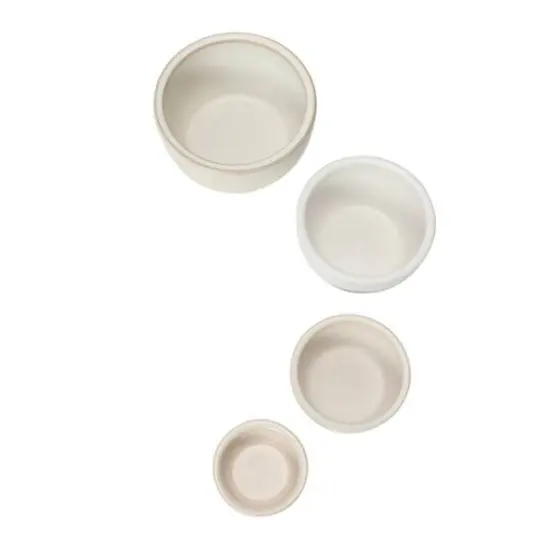Hello Honey&reg; White Stoneware Nesting Bowls Set {4}