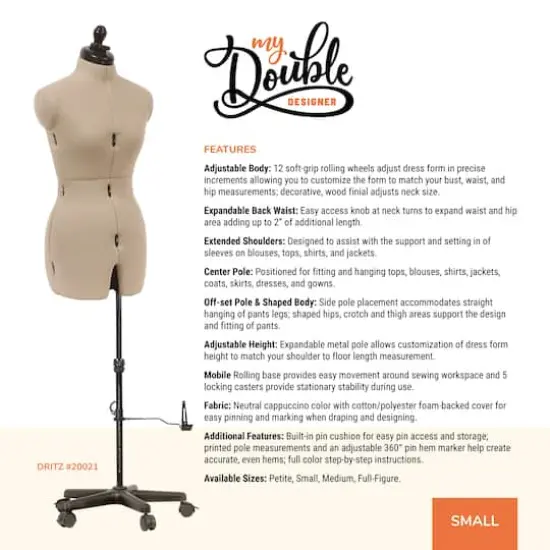 Dritz® My Double Designer Small Dress Form with Adjustable Tri-Pod Stand {3}