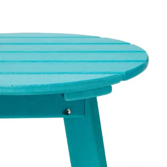 Glitzhome&reg; 20" Outdoor Patio Round Side Table Aqua Blue {8}