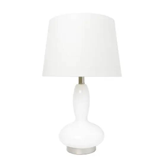 Lalia Home 23.5" Glass Dollop Table Lamp with White Fabric Shade {1}
