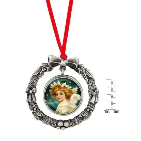 JFK Half Dollar Wreath Ornament With ColorizedAngel Coin {5}