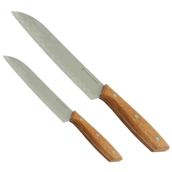 Gibson Home&reg; Seward 2-Piece Stainless Steel Santoku Knife Cutlery Set with Wood Handles {1}