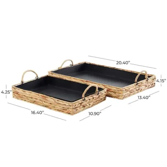 Handmade Bohemian Seagrass Nesting Tray Set {4}