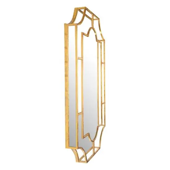Hello Honey&reg; 36" Vintage Metal Framed Wall Mirror Gold {4}