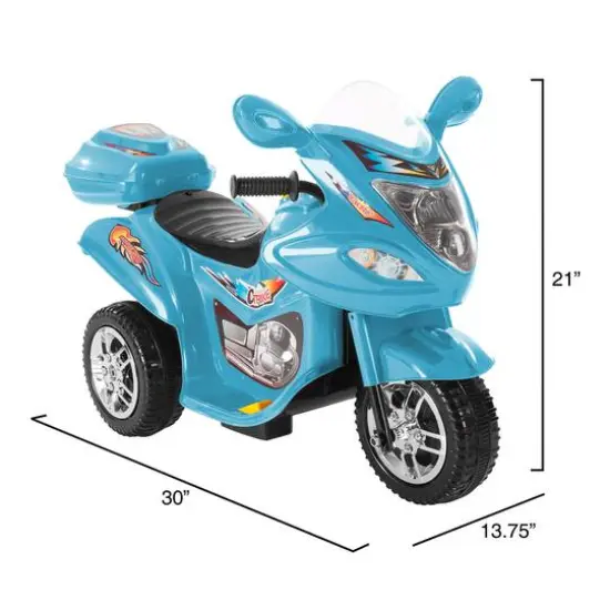 Toy Time Ride-On 3 Wheel Motorcycle Blue {4}
