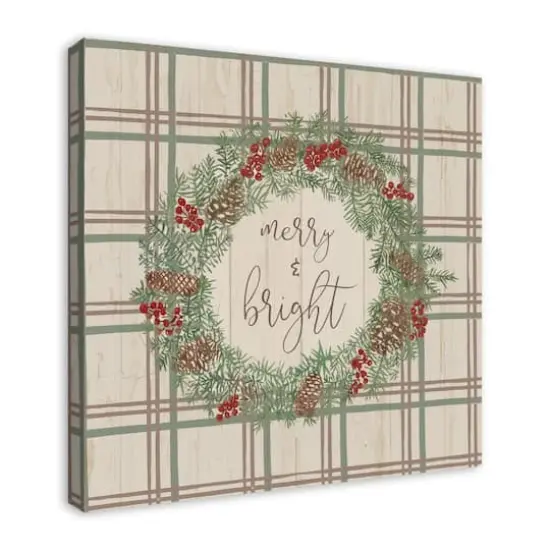 Merry & Bright Plaid Canvas Wall Art {3}