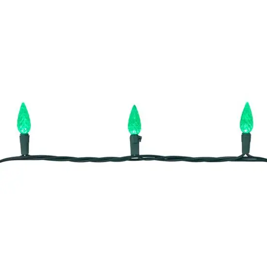 70ct. LED Faceted C6 Christmas String Lights Green {13}